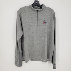Nike NBA Philadelphia 76ers Quarter Zip Pullover Top XL Womens Dri Fit Gray